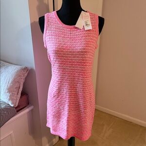 NWT Lilly Pulitzer Pink and White Carlow Sweater Dress Small